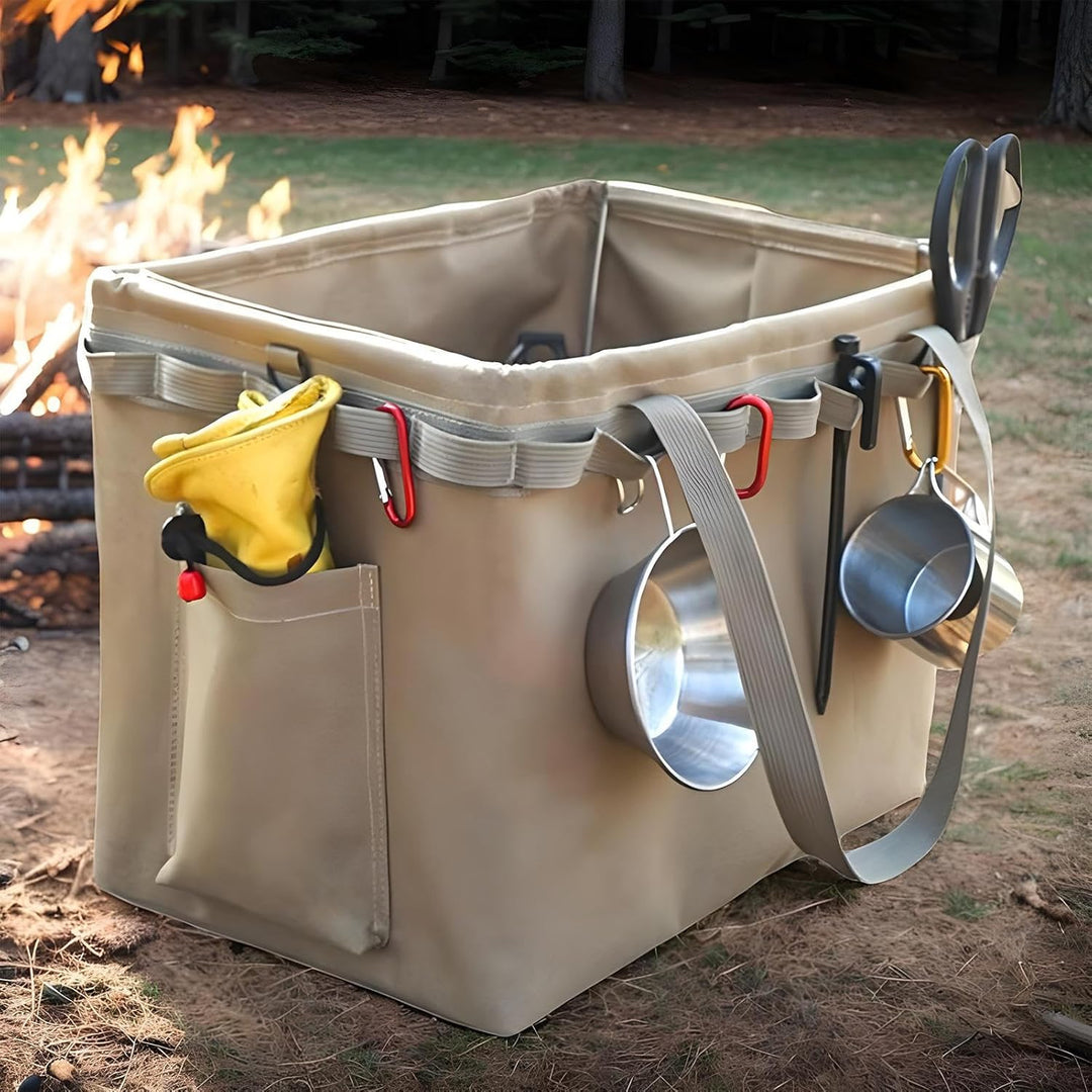 Waterdichte outdoor opbergtas voor kamperen en reizen, houdt je spullen georganiseerd en droog.