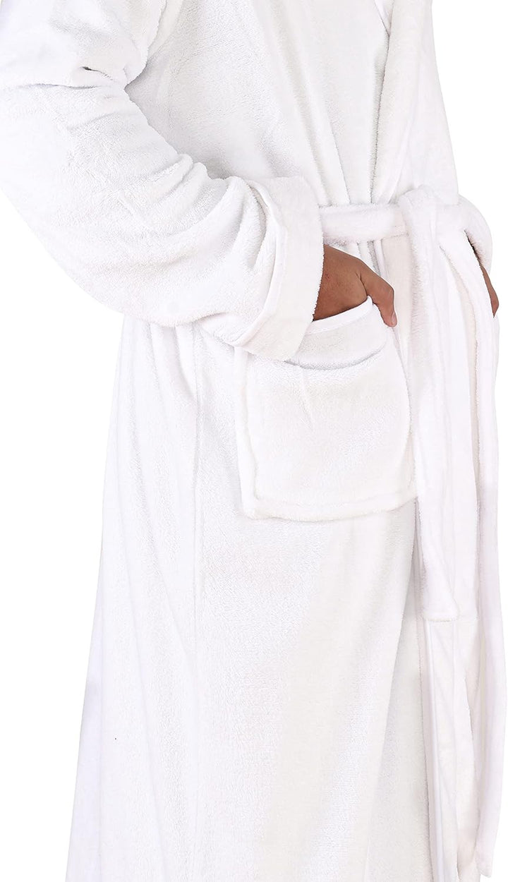 Heren badjas van pluche fleece, Harry, met capuchon, perfect als warm huispak.