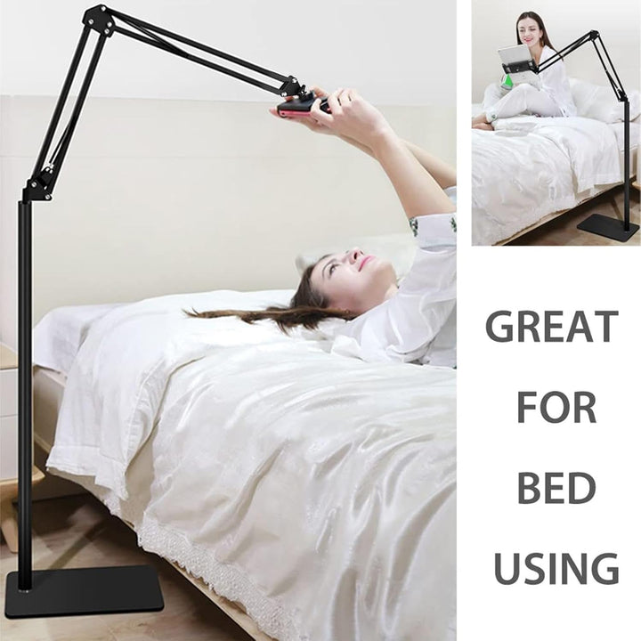 Verstelbare tablet vloerstandaard, de Movira 360° standaard, voor comfortabel handsfree gebruik van uw tablet.
