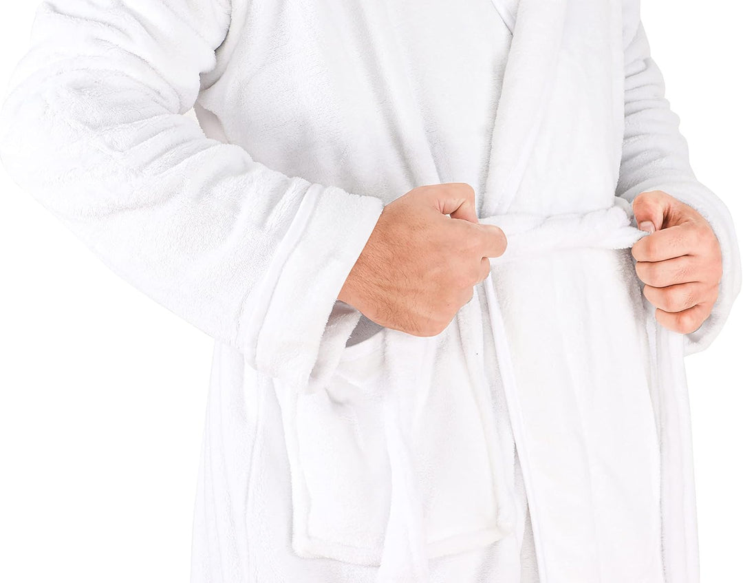 Cadeau idee: heren badjas Harry, zacht fleece met capuchon, comfortabel en warm.