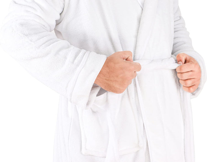 Cadeau idee: heren badjas Harry, zacht fleece met capuchon, comfortabel en warm.