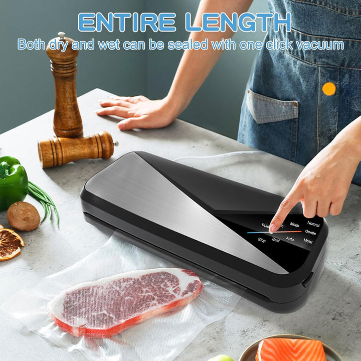 Langer genieten van vers voedsel dankzij de duurzame 6-in-1 vacuümsealer voor de keuken.