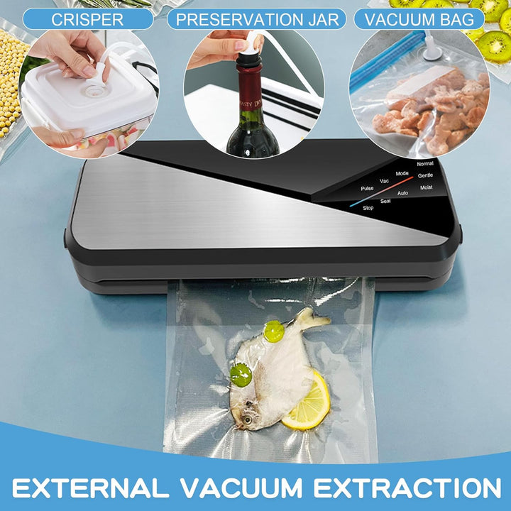 Compacte Fresvyn 6-in-1 vacuümsealer, eenvoudig op te bergen in elke keuken.