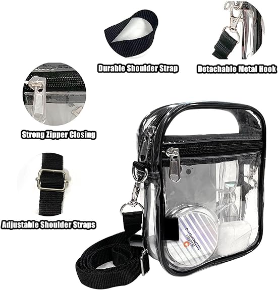 Transparante festival tas voor dames, perfect om snel door security te komen.