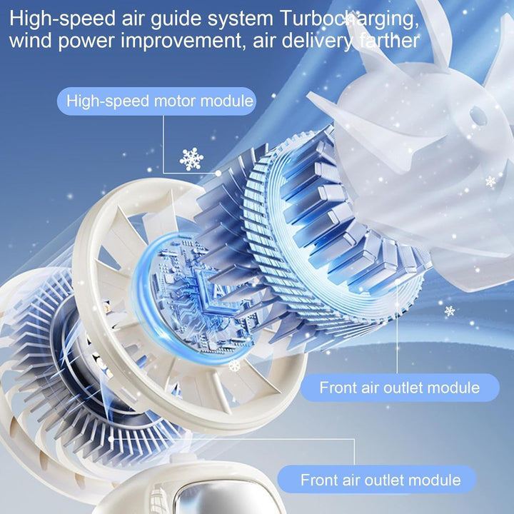 Krachtige mini ventilator met LED-scherm. Opvouwbaar en draagbaar voor zomerse hitte.