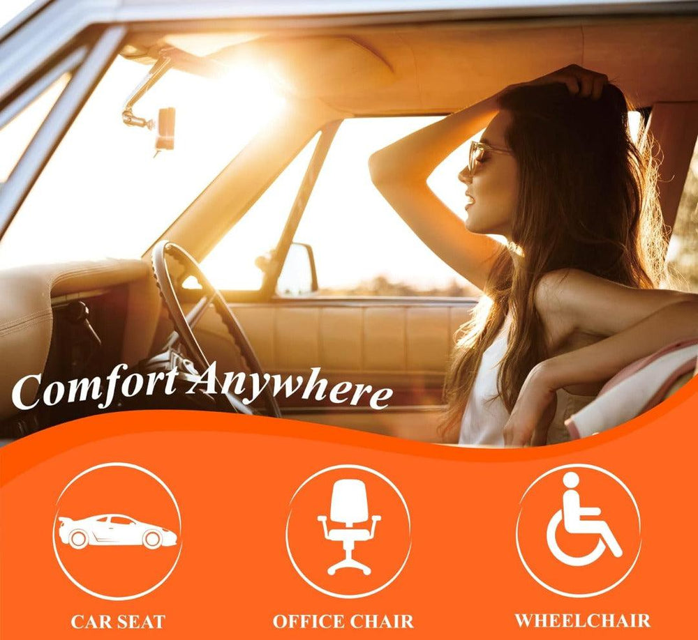 Ergonomisch SANDSBERGORIGINALS memory foam autostoelkussen voor superieur rijcomfort.