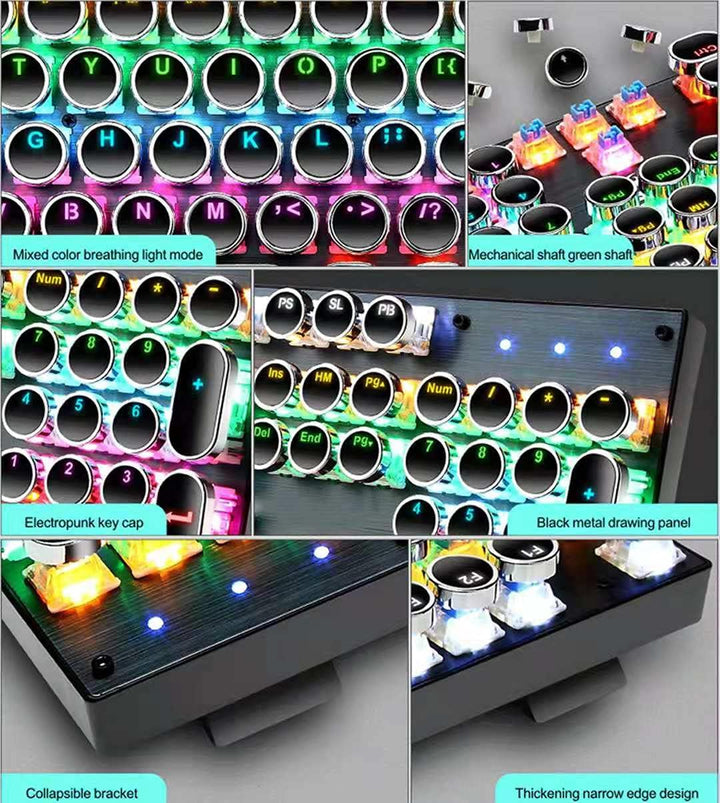 Mechanisch 87-toetsen toetsenbord voor gaming, RGB, blauwe switches, verbetert uw desktop setup.