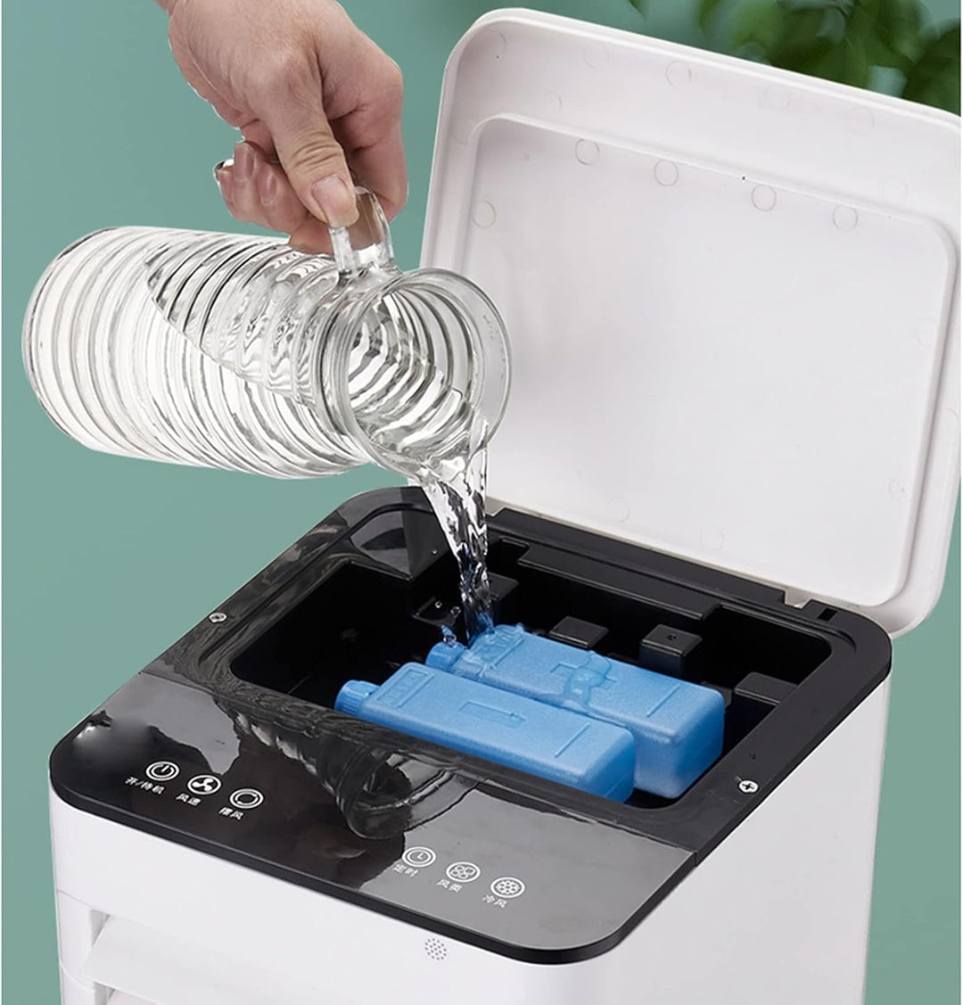 Compacte luchtkoeler met ventilator voor een frisse, energiezuinige zomer.