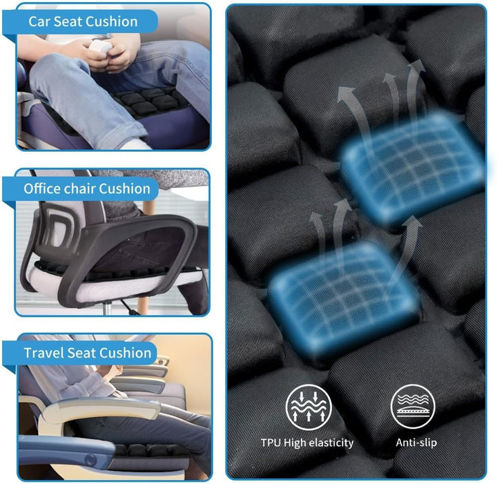 Comfortabel opblaasbaar AirComfort zitkussen, biedt effectieve drukverlichting tijdens langdurig zitten.