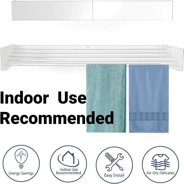Innovatief wit kledingdroogrek, monteerbaar aan de wand, handig voor compacte huishoudens.