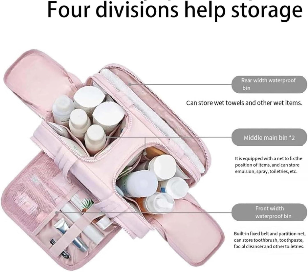 Grote waterdichte make-up organizer voor dames, ideaal voor het opbergen van cosmetica in je reistas.