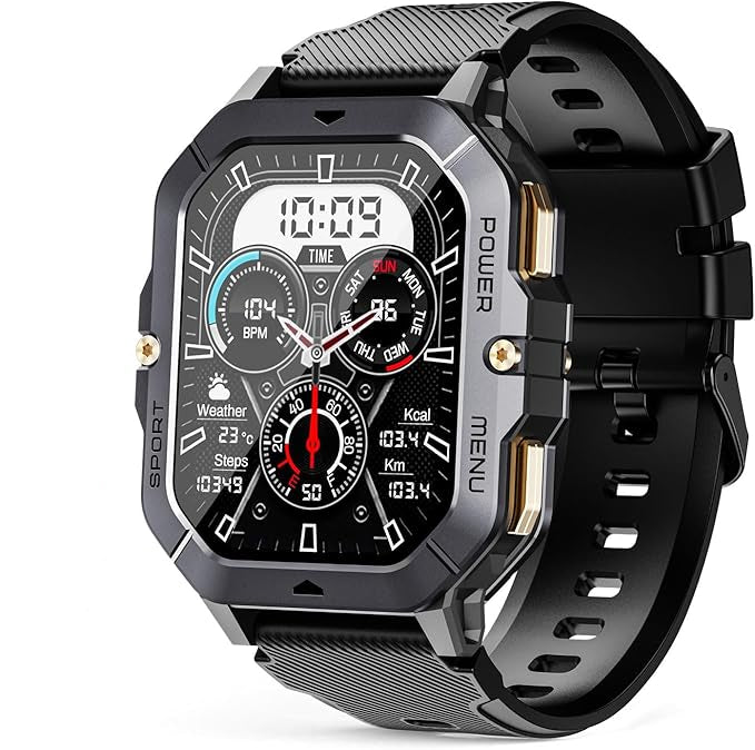 Robuuste Steven militaire tactische smartwatch voor heren, perfect voor sport en outdoor avonturen.