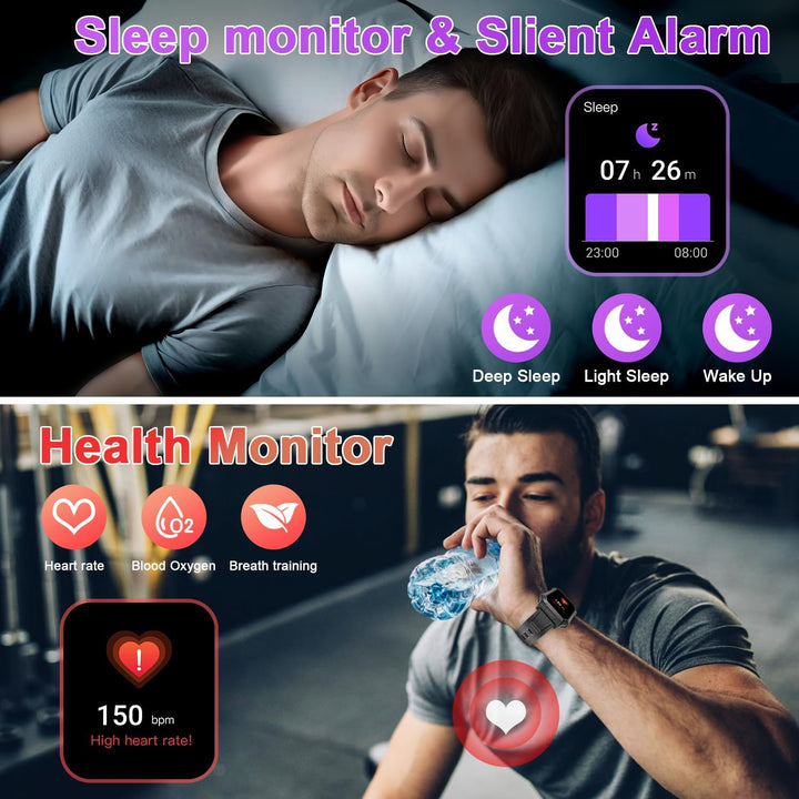 Robuuste heren outdoor horloge met belfunctie en fitness tracking, ideaal voor avonturiers.