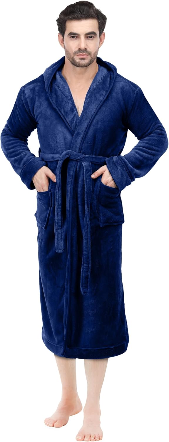 Heren badjas Harry, fleece met capuchon, voor ultieme ontspanning na een lange dag.