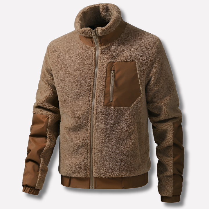 Duurzaam heren fleecejack met rits en verstevigde details, ideaal voor herfst- en winteravonturen.