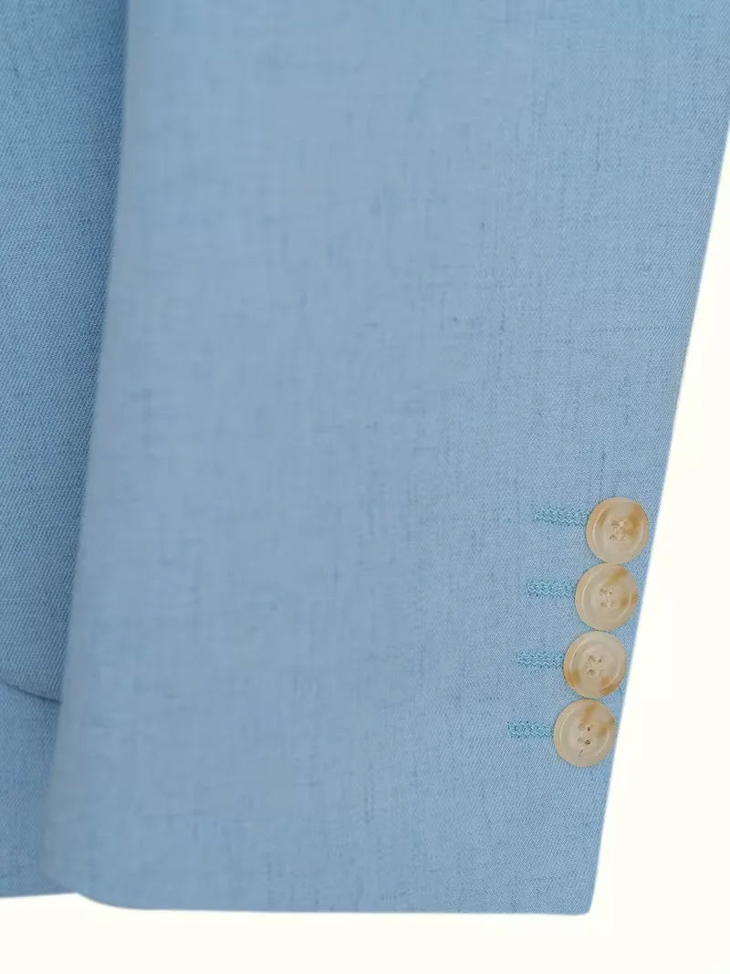 Eigentijds slimfit linnen colbert voor heren, combineert comfort en elegantie.