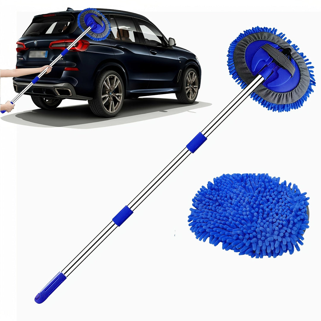 Complete microvezel autowasborstel set met lang handvat voor optimaal voertuig onderhoud.