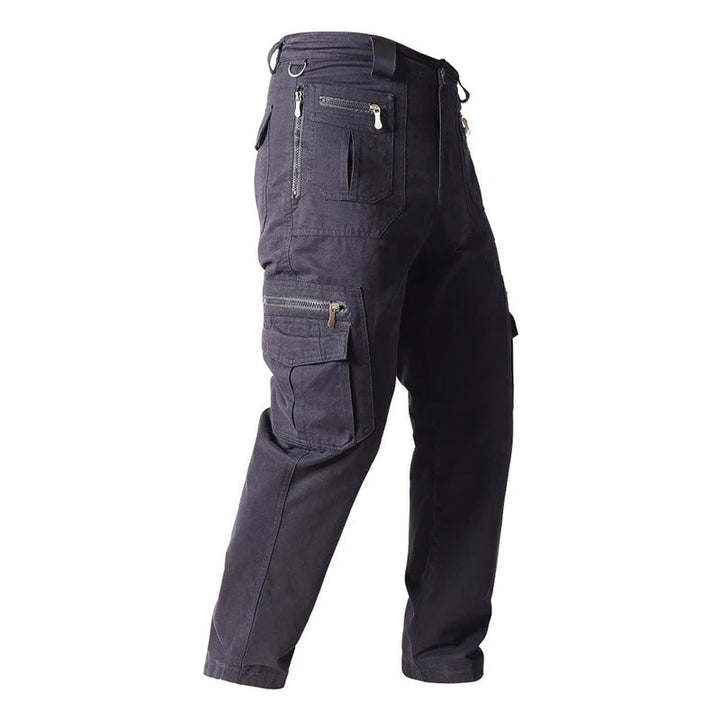 Legergroene multifunctionele heren broek, ideaal als cargo werkbroek voor outdoor.
