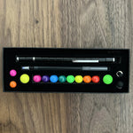 zwart + regenboogballen