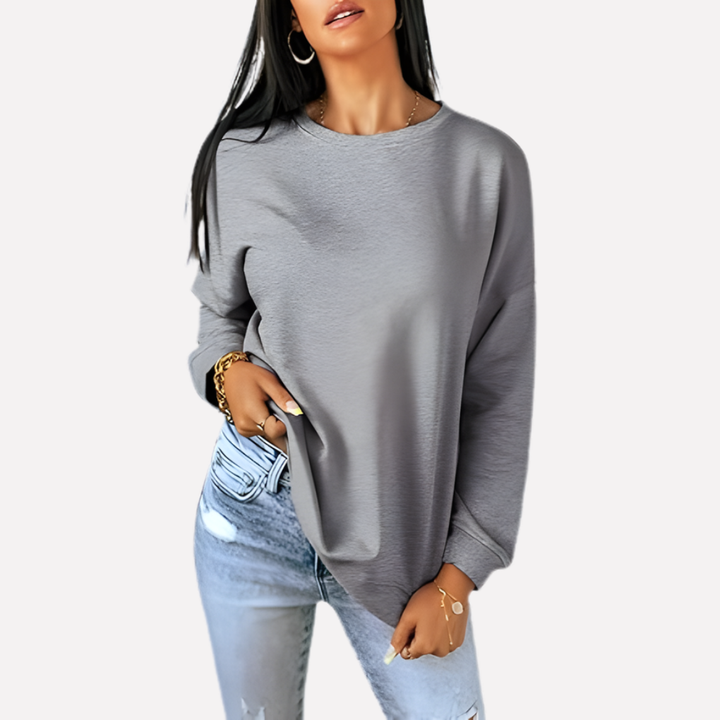 Relaxte damestrui met lange mouwen, crew neck, voor moeiteloze stijl.