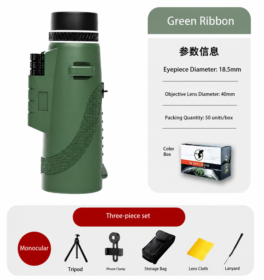 Universeel compact monoculair met 8x zoom. Ideale draagbare telescoop voor reizen en sport kijken.