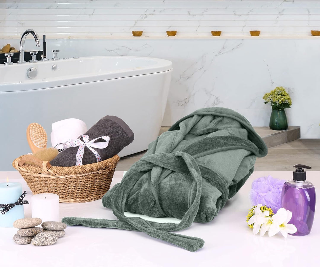 Comfortabele heren badjas Harry, fleece met capuchon, perfect voor koude dagen.