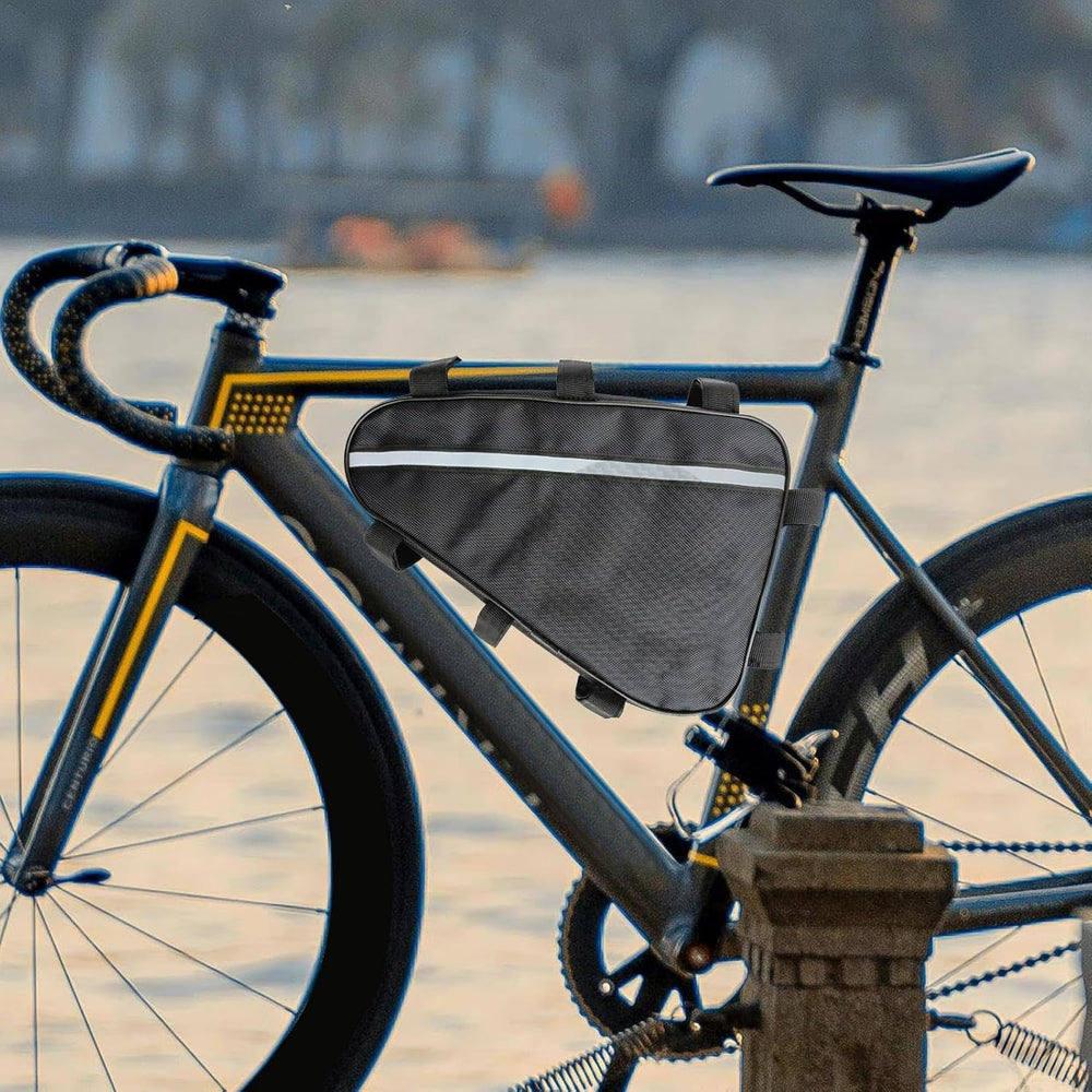 Compacte driehoekige accutas, universeel aan fietsframe te bevestigen, veilige opslag voor e-bike accu.