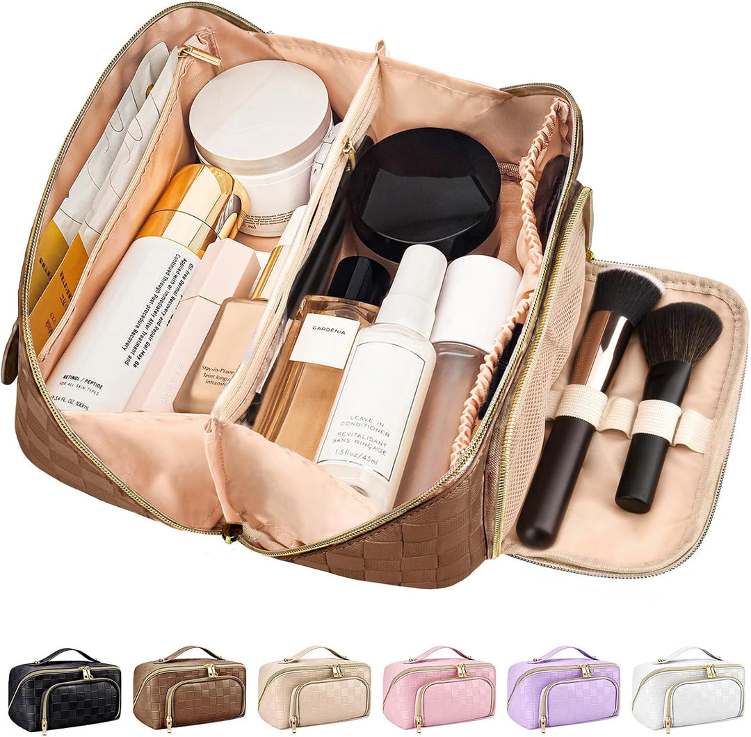 Elegante PU leren make-up reistas voor dames, waterdicht en stijlvol design.