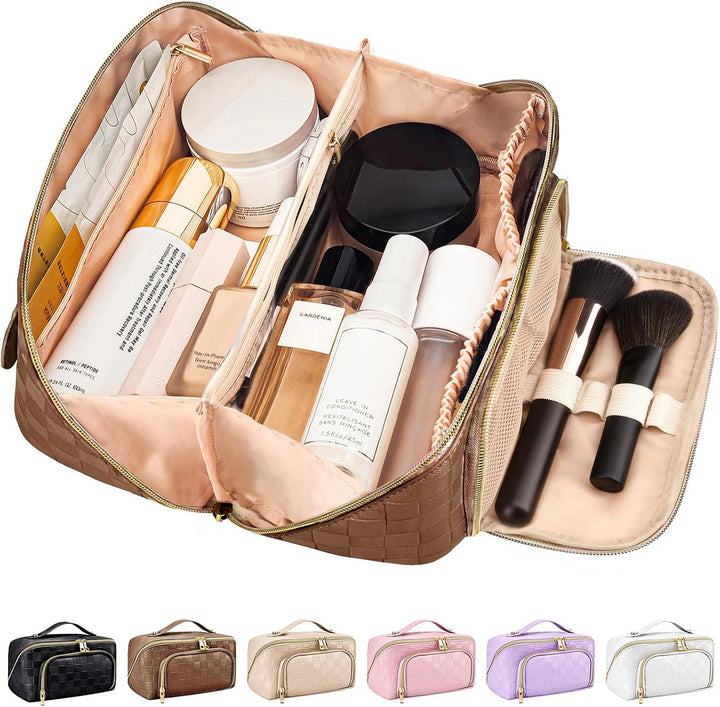 Elegante PU leren make-up reistas voor dames, waterdicht en stijlvol design.