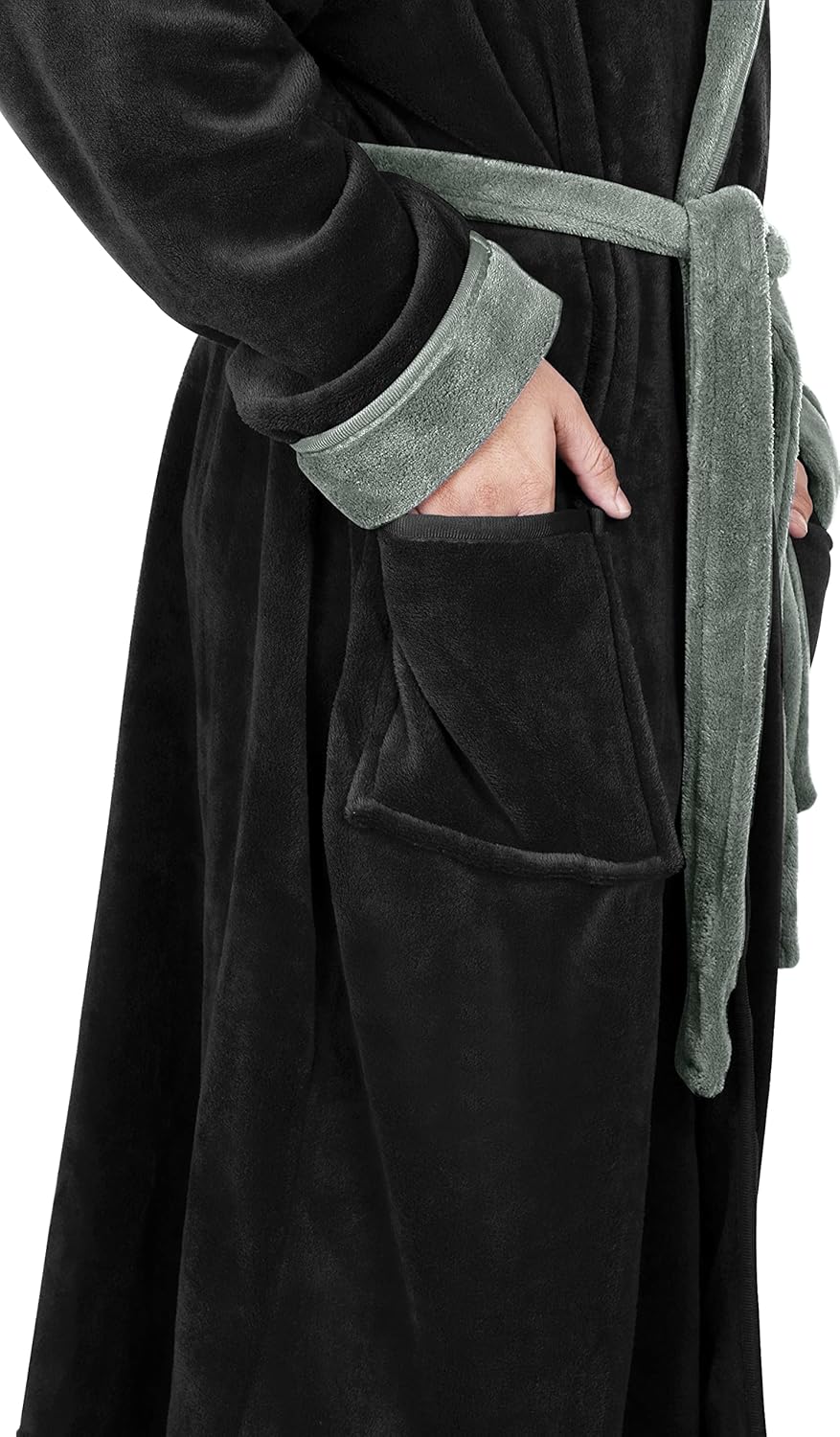 Harry heren badjas, fleece met capuchon, zacht en comfortabel voor thuis.