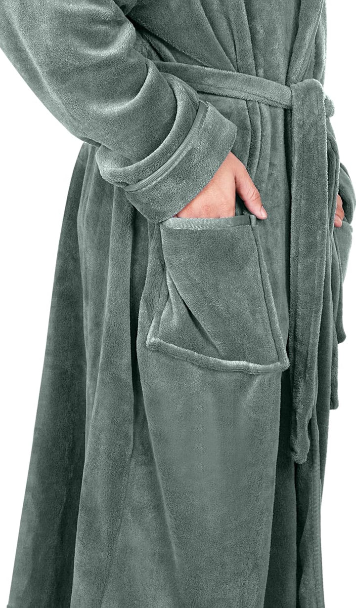 Heren badjas Harry, fleece met capuchon, comfortabel cadeau voor elke man.