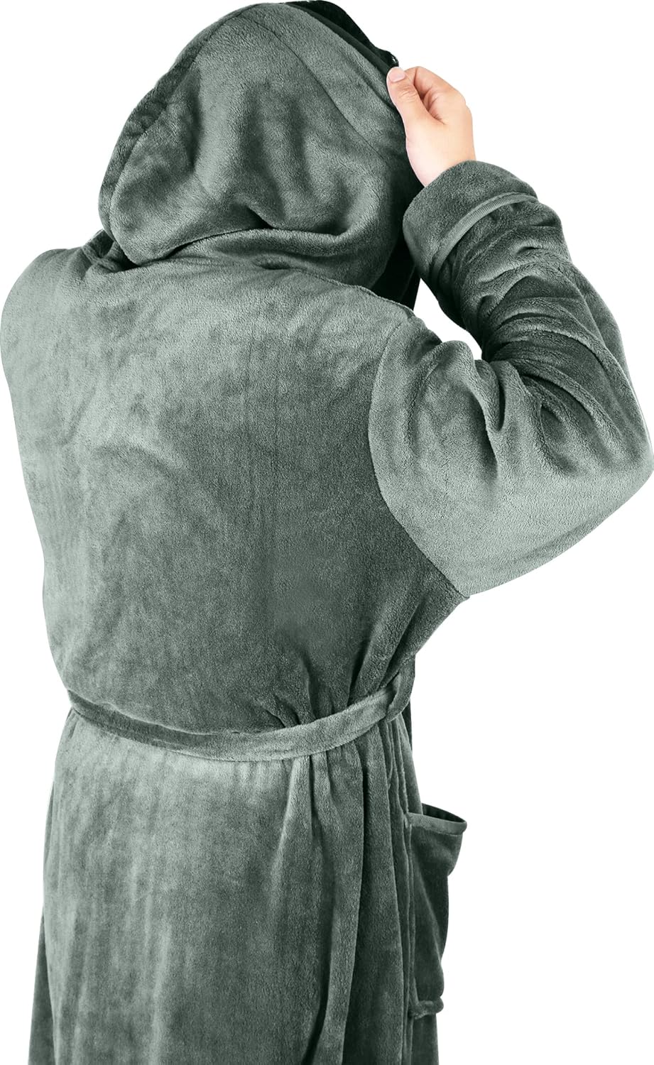 Zachte fleece heren badjas Harry, met capuchon, ideaal voor ontspanning.
