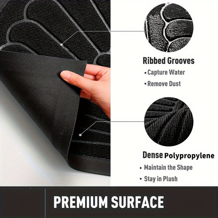 Functionele halfronde rubber mat, antislip voor buiten & binnen, houdt je entree schoon.