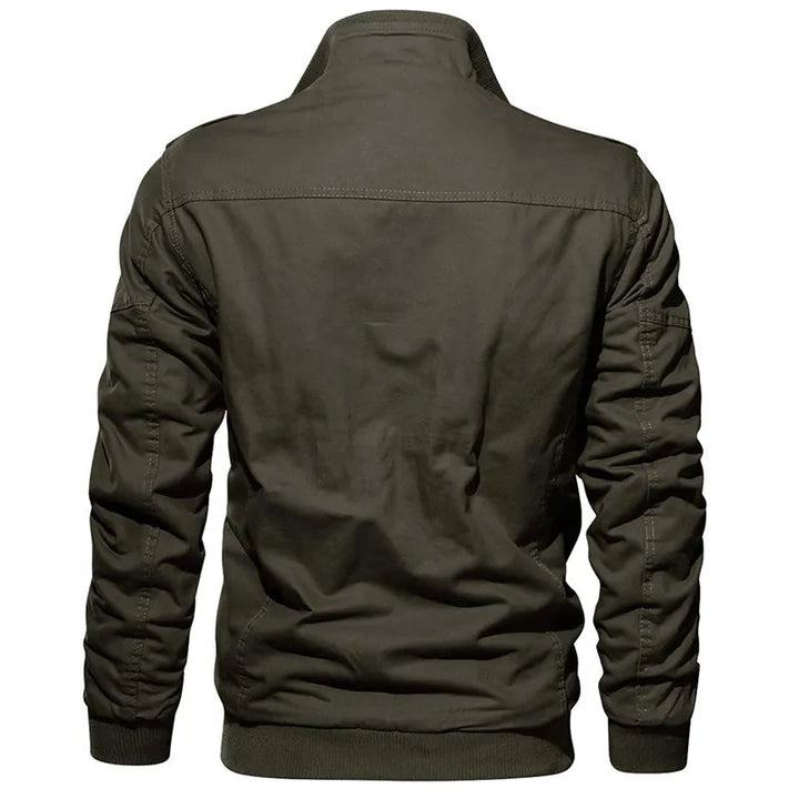 Khaki militaire jas voor heren, comfortabel en duurzaam voor elke dag.