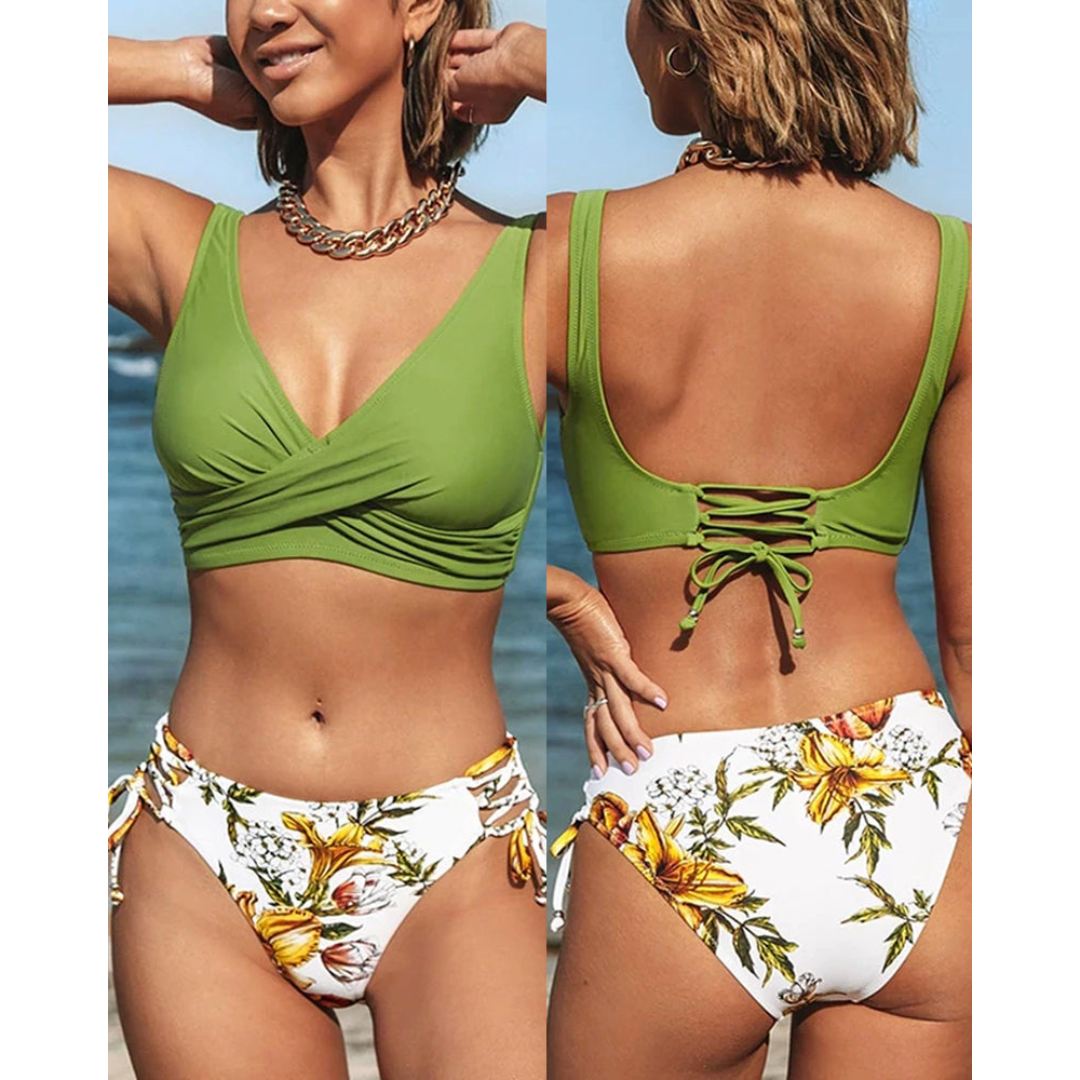 Trendy damesbikini set voor de zomer, ideaal voor badmode en strandplezier. Stijlvolle zwemkleding.