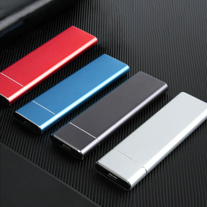 Aluminium SpeedVault externe harde schijf: snelle USB-C dataopslag in een compact en modern ontwerp.