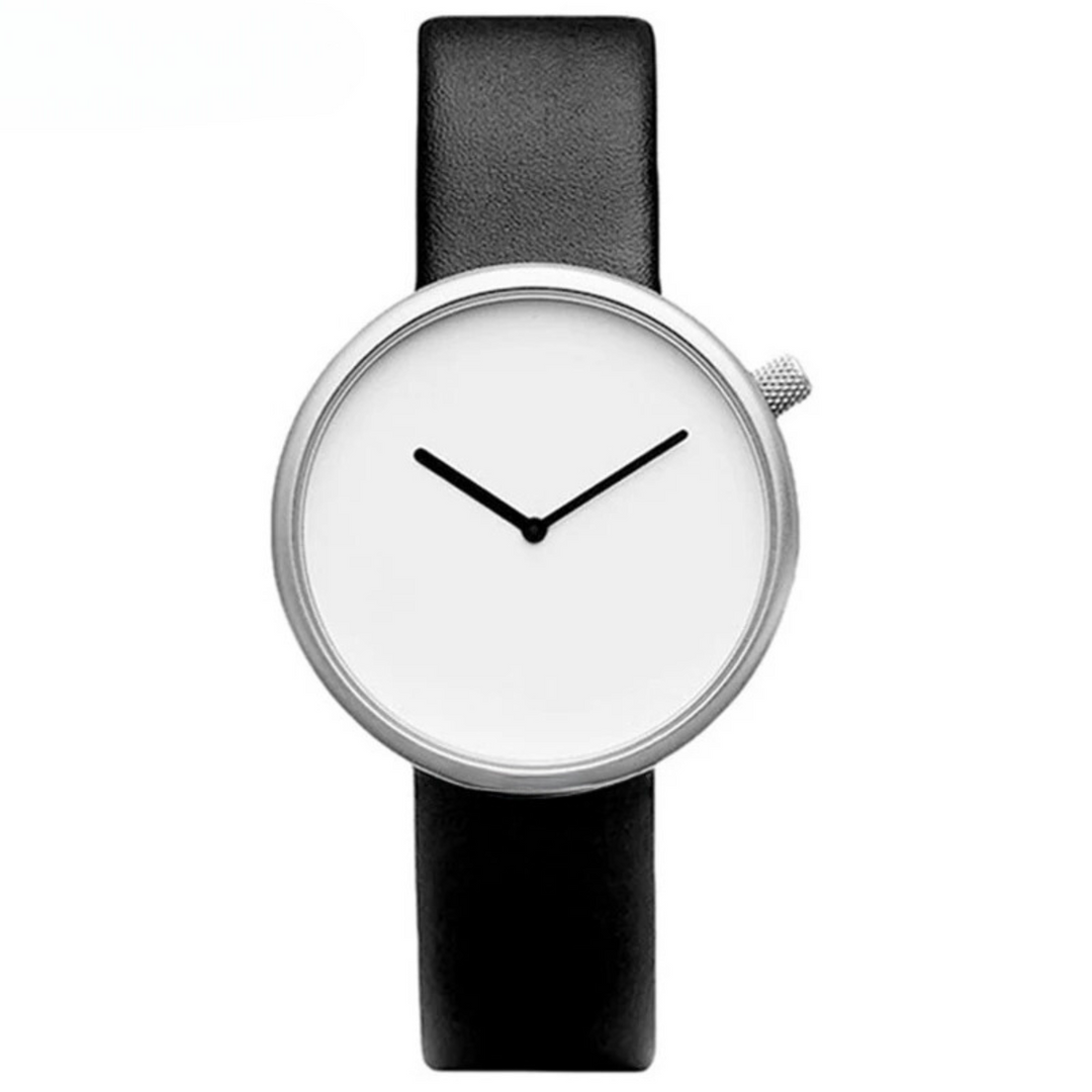 Simpel en stijlvol dameshorloge, minimalistisch design met ronde wijzerplaat en dunne band, elegant.