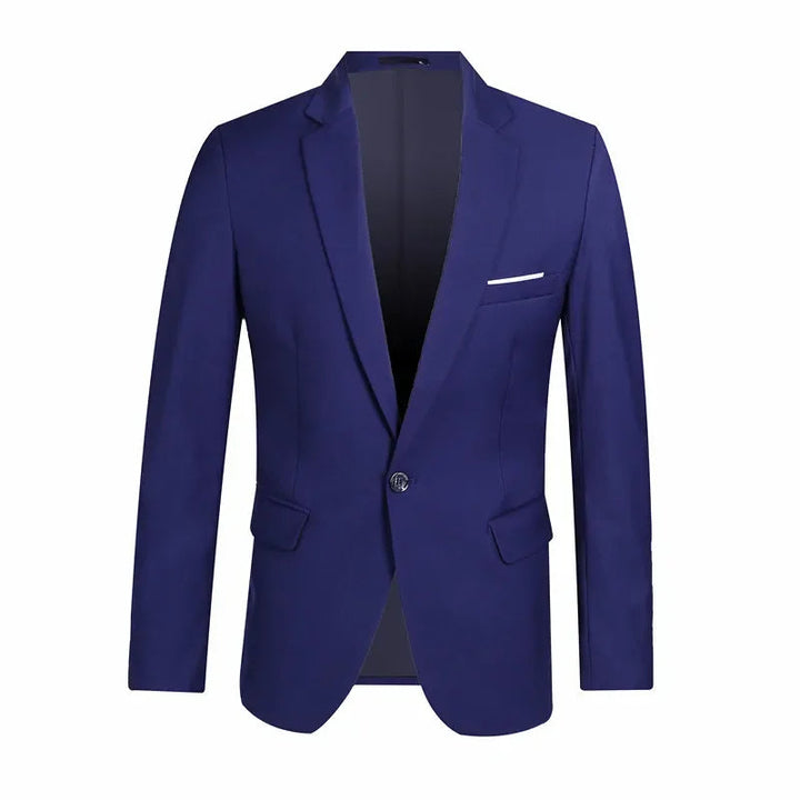 Casual chic heren blazer, slim fit colbert voor zomerse dagen en moderne mannenkleding.