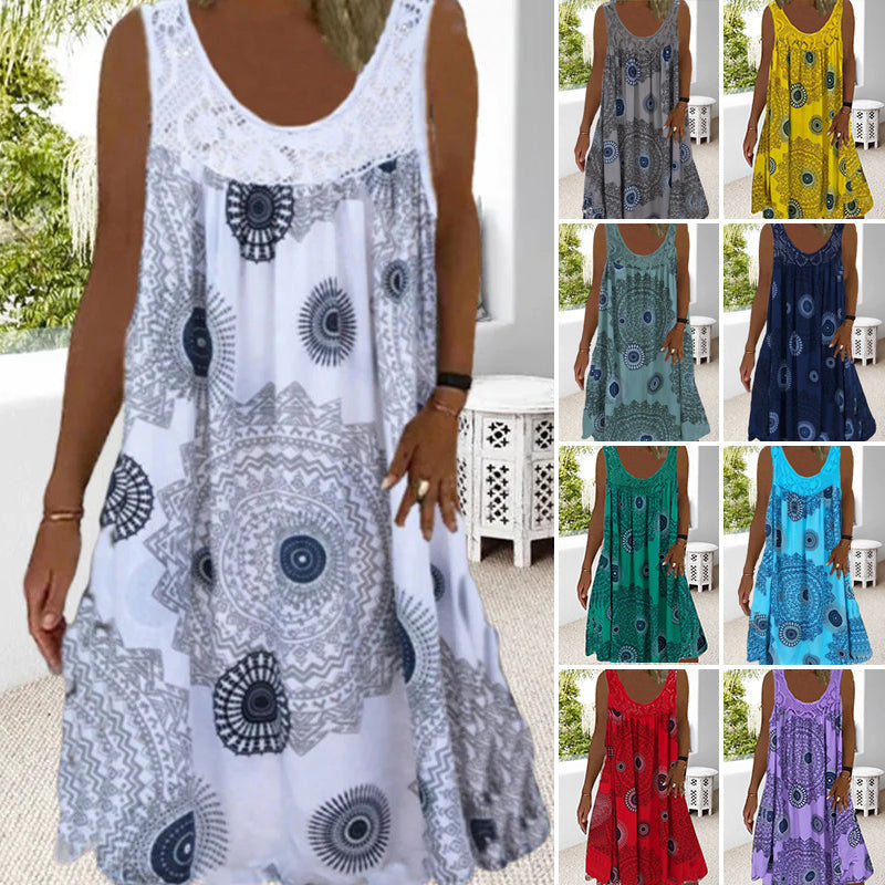Dames zomerjurk Miranda, mouwloos, luchtig & comfortabel, ideaal voor warme zomerdagen.