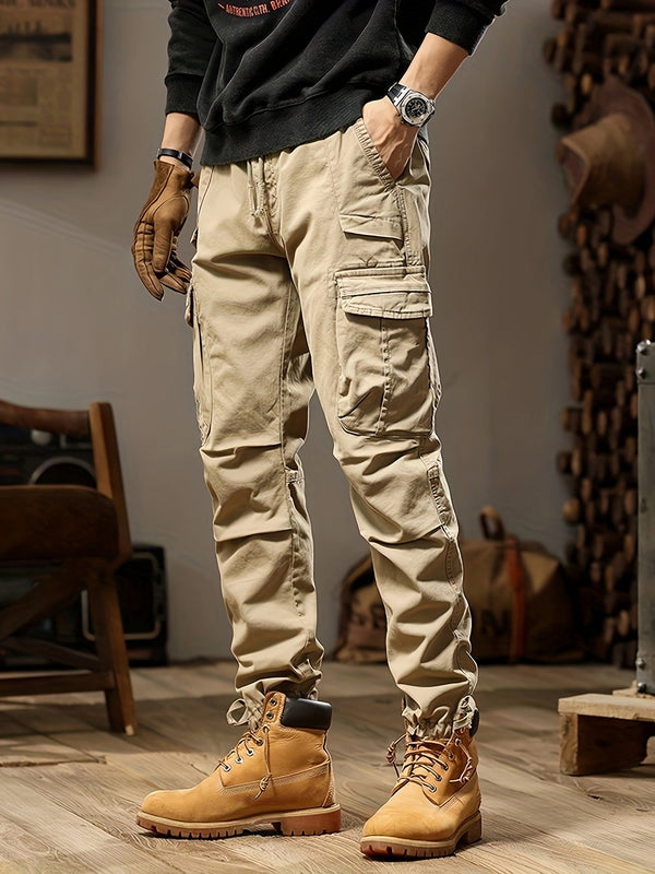 Duurzame katoenen heren cargo broek Cedric, functioneel ontwerp met handige zakken voor elk avontuur outdoor.