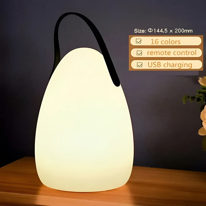 Draadloze waterdichte LED tafellamp van aluminium; oplaadbaar voor sfeervolle binnen- en buitenverlichting.