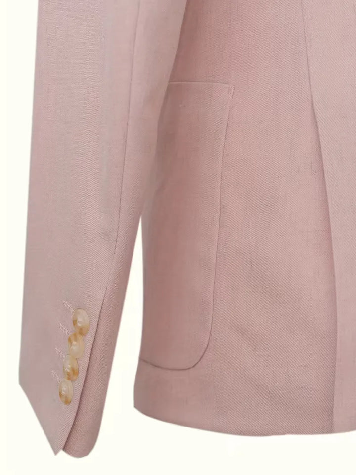 Zakelijk heren linnen blazer, stijlvol en comfortabel voor een lange werkdag.