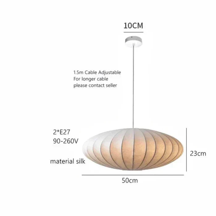 Unieke zijden hanglamp "SilkCrown" met glanzende kristallen; luxe verlichting voor woondecoratie.