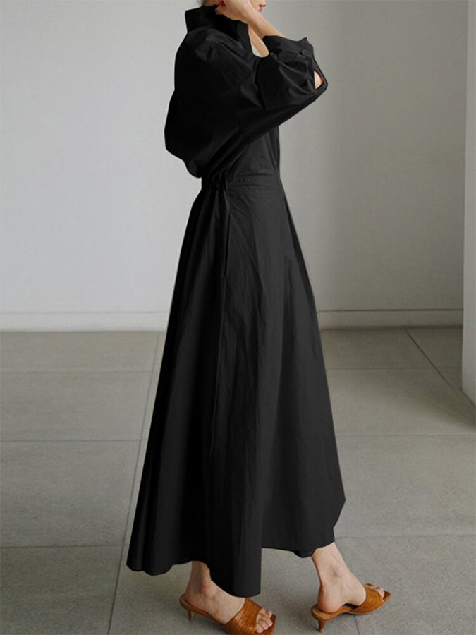 Elegante lange mouwen jurk voor dames, perfect voor een verfijnde, comfortabele uitstraling.