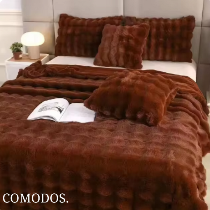 CloudCozy deken voor ultieme warmte; een zacht en gezellig imitatiebont plaid, geschikt voor elk seizoen.