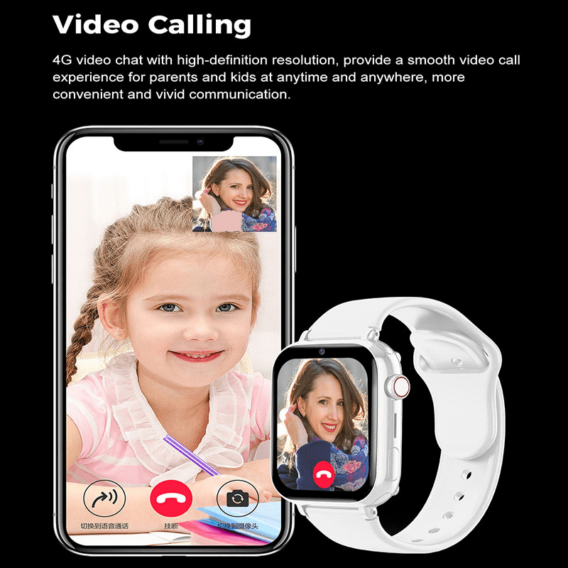 Veilig kinderhorloge met GPS tracker en 4G videobellen, perfect voor gemoedsrust ouders.