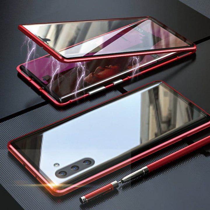 Innovatief magnetisch gehard glas Samsung hoesje, biedt duurzame en volledige bescherming aan je Galaxy.