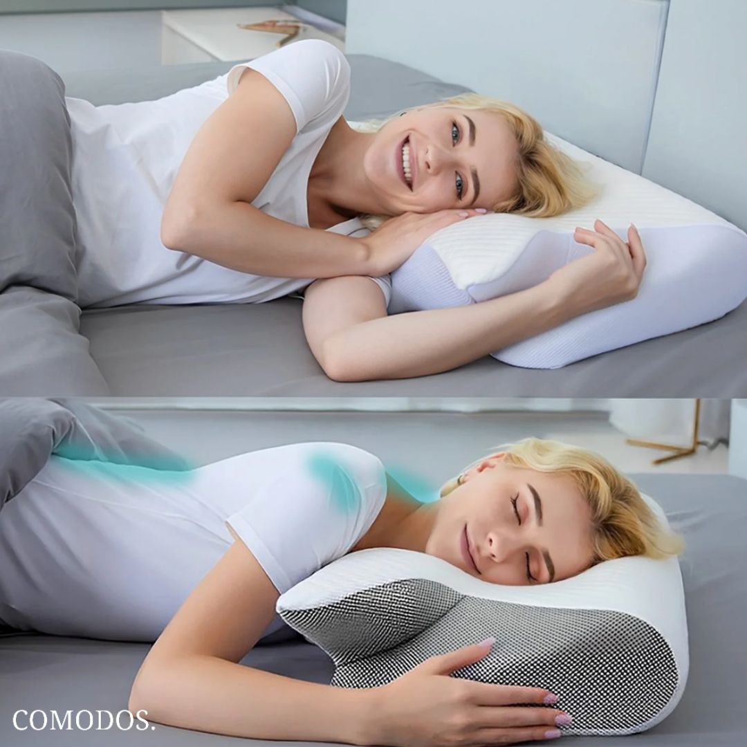 Ergonomisch design orthopedisch kussen, ideaal voor mensen met nekpijn en op zoek naar slaapcomfort.