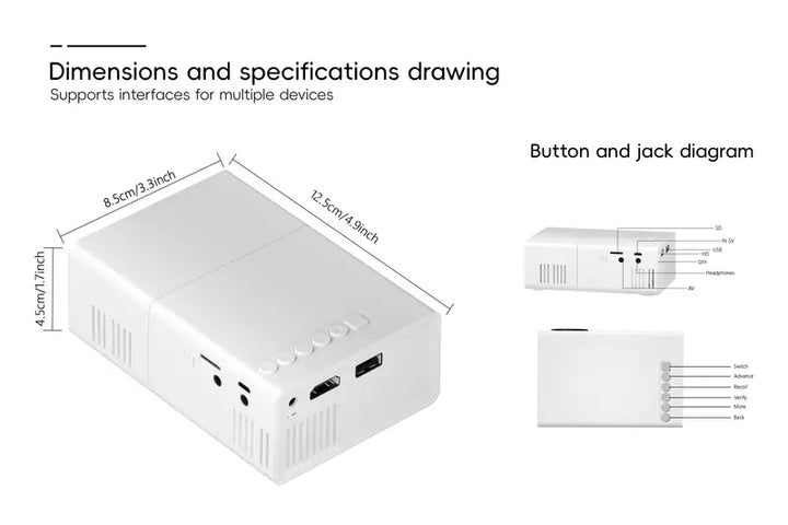 Beleef entertainment overal met deze multimedia mini beamer. De HD projector levert helder beeld voor games en video.