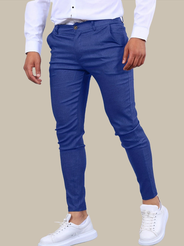 Stijlvolle slimfit mannenbroek met stretch, veelzijdig voor zowel casual als formele outfits.
